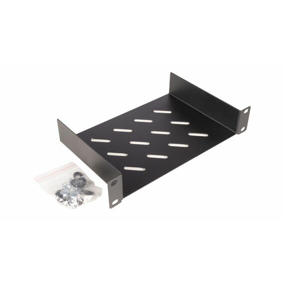 Equip Fixed Shelf 10', 1U, 150MM, Black, Rack sh | EZFS-10-1-15-B