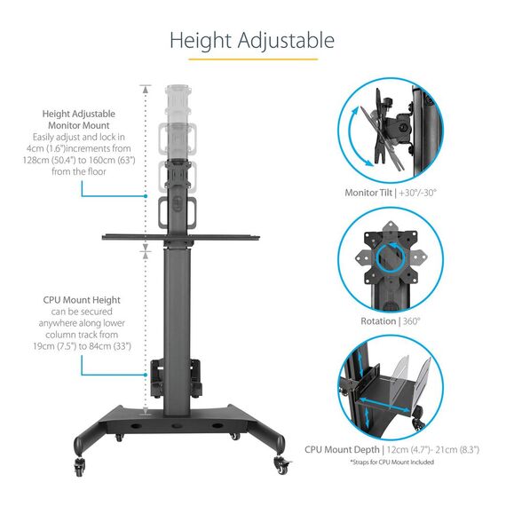 Portable Stand-Up Cart - Cart - for LCD display / PC  | WKSTNCART