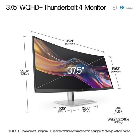 curved - 38" (37.52" viewable) - 3840 x 1600 WQHD+  | 8K167AA#ABB