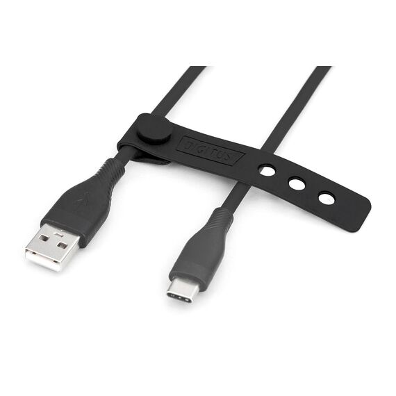 USB-C Silicone charging cable, USB-A - USB-C 0, | AK-300340-005-S