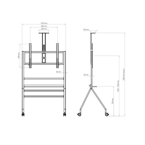 HAGOR BrackIT Stand Scandio - Cart - for flat panel - blac | 8274