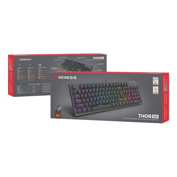 GENESIS Thor 303, Wired, USB, Mechanical, QWERTZ, RGB  | NKG-2178