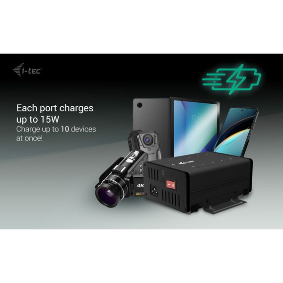 i-Tec - Hub - 15W per port, charging + data, metal | CACHRGHUB10C