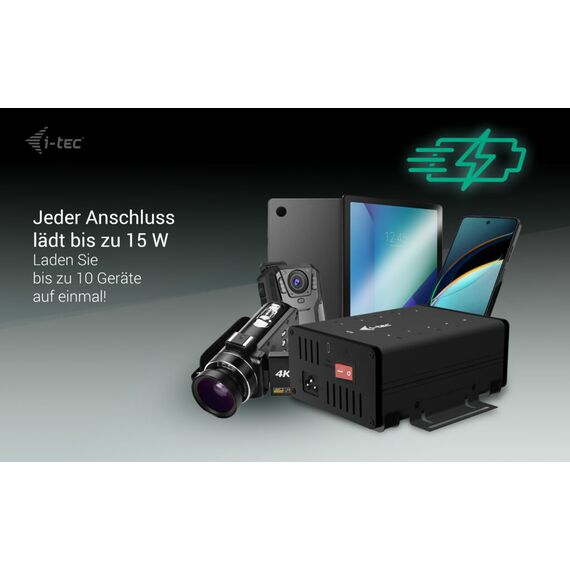 i-Tec - Hub - 15W per port, charging + data, metal | CACHRGHUB10C