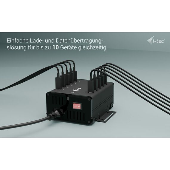 i-Tec - Hub - 15W per port, charging + data, metal | CACHRGHUB10C