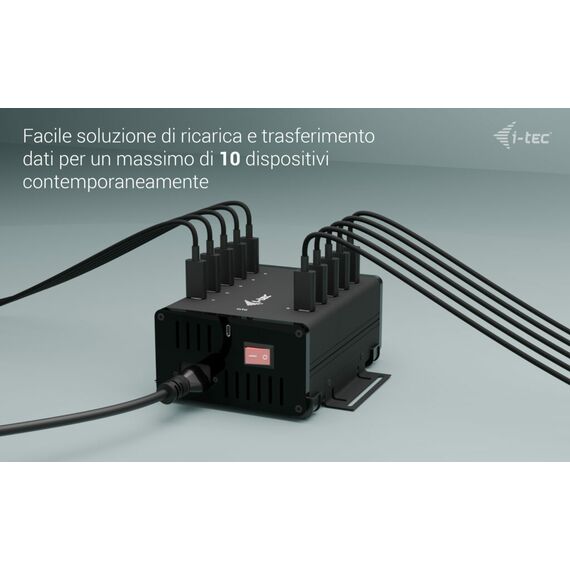 i-Tec - Hub - 15W per port, charging + data, metal | CACHRGHUB10C