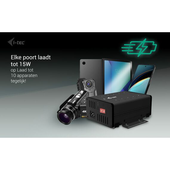 i-Tec - Hub - 15W per port, charging + data, metal | CACHRGHUB10C