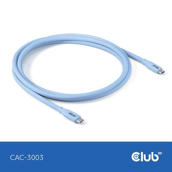 CLUB3D USB C cable blue, 2 m, USB C, USB C, USB4 Gen 3 | CAC-3003