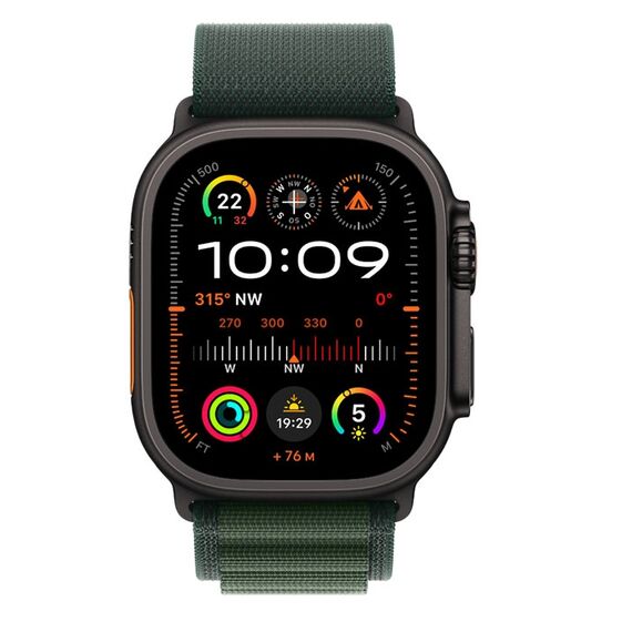smart watch with Alpine Loop - textile - dark green - | MX4T3FD/A