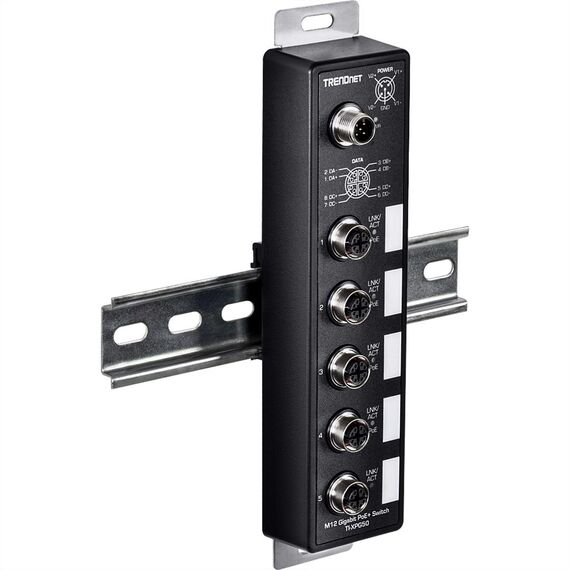 TRENDnet 5-PORT INDUSTRIAL EN50155 M12 - GIGABIT POE+  | TI-XPG50