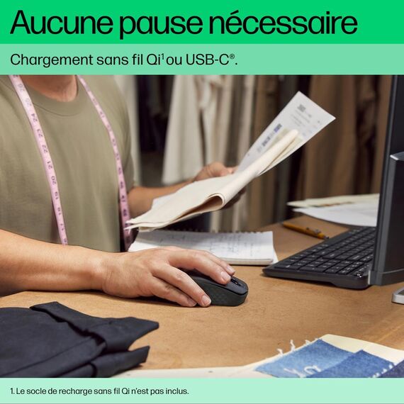 HP 695 - Mouse - Qi-Charging - 7 buttons - wireless | 8F1Y4AA#ABB