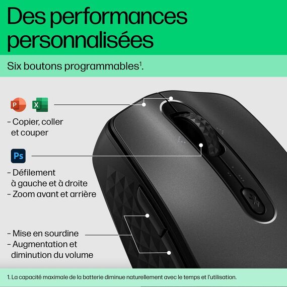 HP 695 - Mouse - Qi-Charging - 7 buttons - wireless | 8F1Y4AA#ABB
