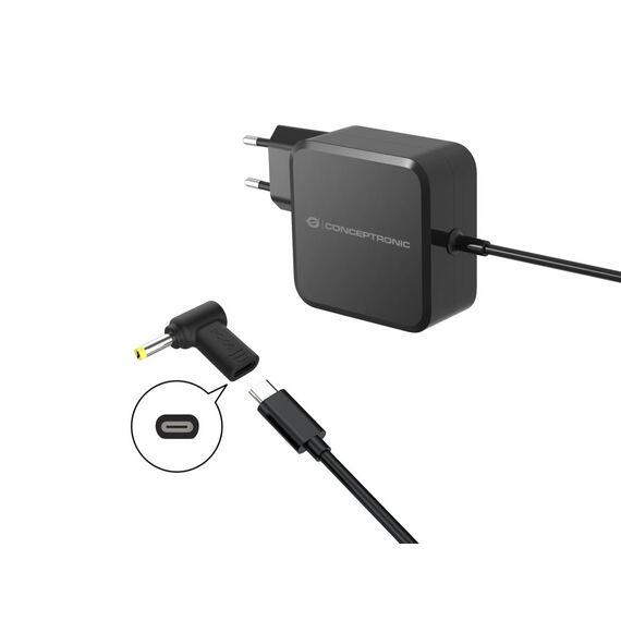 Conceptronic ABBY15PC06 DC to USB-C Adapter, Lenovo/Asus/Acer/Tos