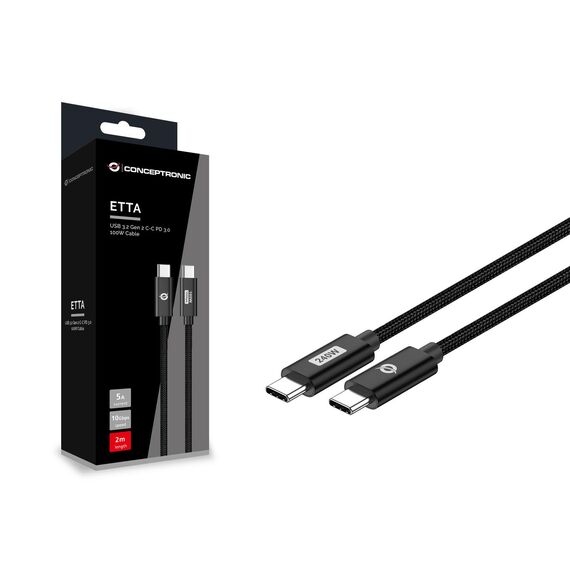 Conceptronic ETTA03B12 USB C-C PD 3.1 240W Fast Charging Cable 1.