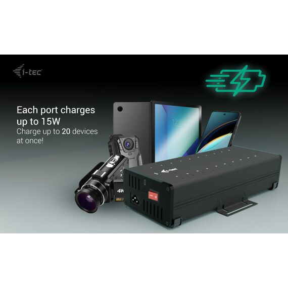 i-Tec - Hub - 15W per port, charging + data, metal | CACHRGHUB20C