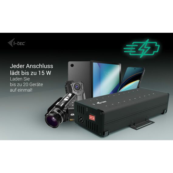 i-Tec - Hub - 15W per port, charging + data, metal | CACHRGHUB20C