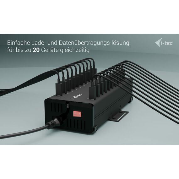 i-Tec - Hub - 15W per port, charging + data, metal | CACHRGHUB20C