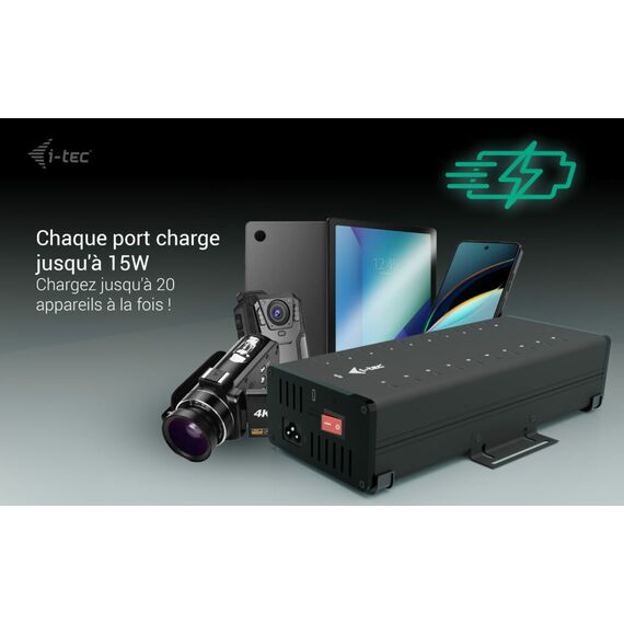 i-Tec - Hub - 15W per port, charging + data, metal | CACHRGHUB20C