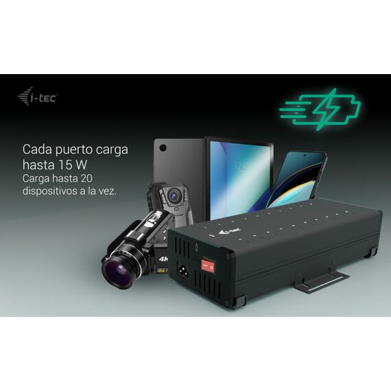 i-Tec - Hub - 15W per port, charging + data, metal | CACHRGHUB20C
