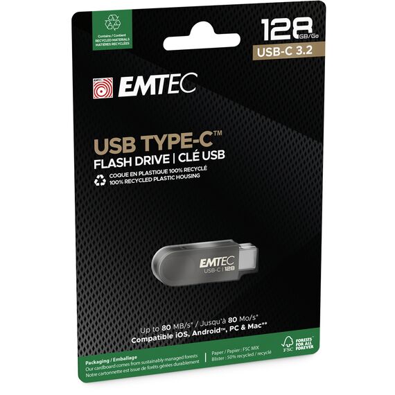 Emtec C280 / 128 GB / USB Type-C / 3.2 Gen 1 (3.1 | ECMMD128GC283