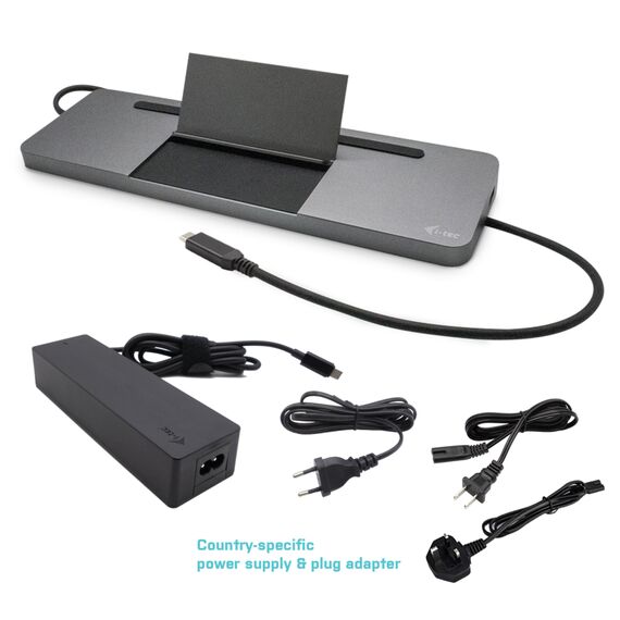 USB-C Metal Ergonomic 4K 3x Display Docking Stati | C31FLATPRO100