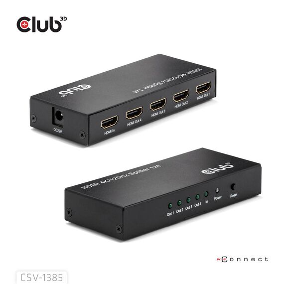 Club 3D 1 TO 4 HDMI# SPLITTER 4K120HZ - Digital/Displa | CSV-1385