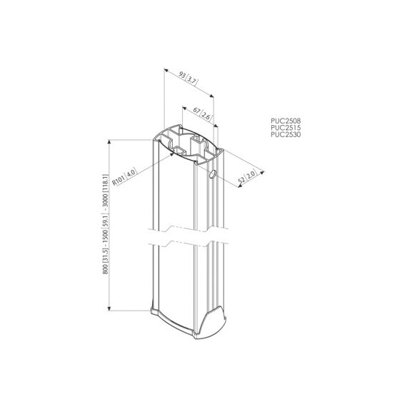 Mounting component (pole) - for LCD display - aluminium | 7225304