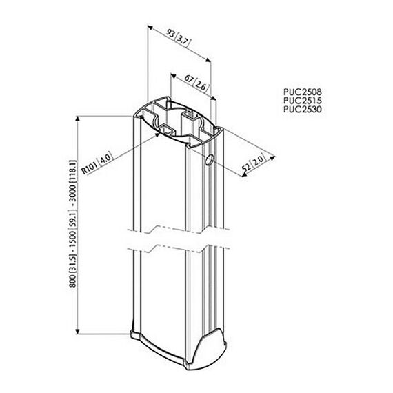 Mounting component (pole) - for LCD display - aluminium | 7225304
