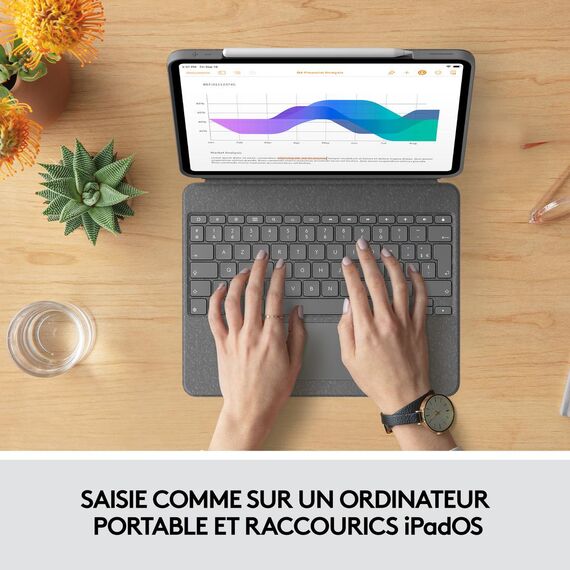 Logitech Combo Touch - Keyboard and folio case - wit | 920-010210