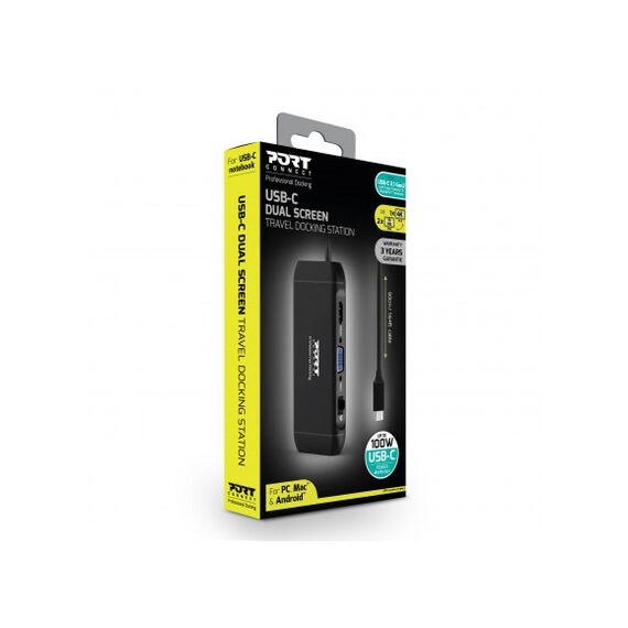 PORT connect - Docking station - USB-C - VGA, HDMI - 1Gb | 901913