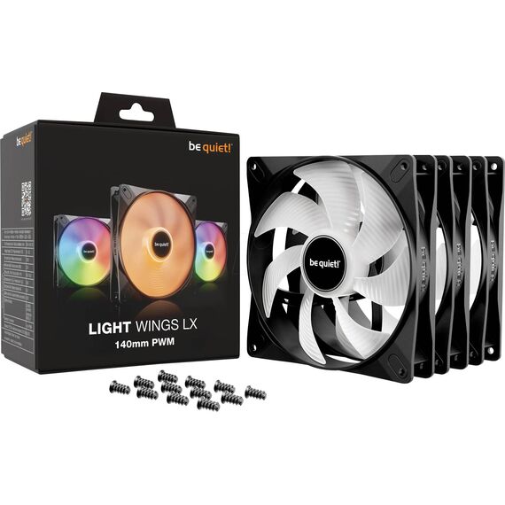 be quiet! Light Wings LX 140mm ARGB Black PWM Triple Fan Pack
