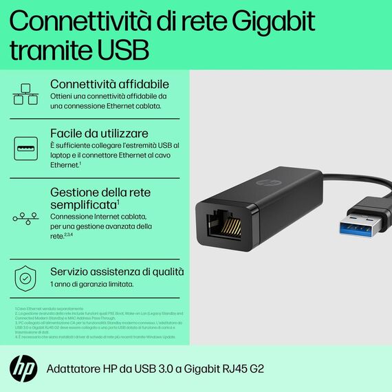 HP USB 3.0 to RJ45 Adapter G2 - Network adapter - USB 3 | 4Z7Z7AA