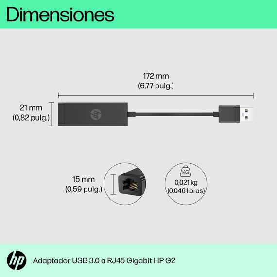 HP USB 3.0 to RJ45 Adapter G2 - Network adapter - USB 3 | 4Z7Z7AA