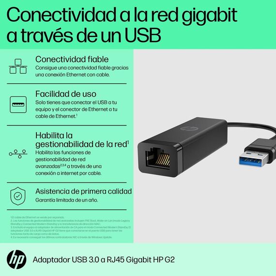 HP USB 3.0 to RJ45 Adapter G2 - Network adapter - USB 3 | 4Z7Z7AA