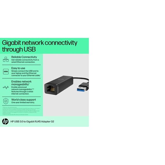 HP USB 3.0 to RJ45 Adapter G2 - Network adapter - USB 3 | 4Z7Z7AA