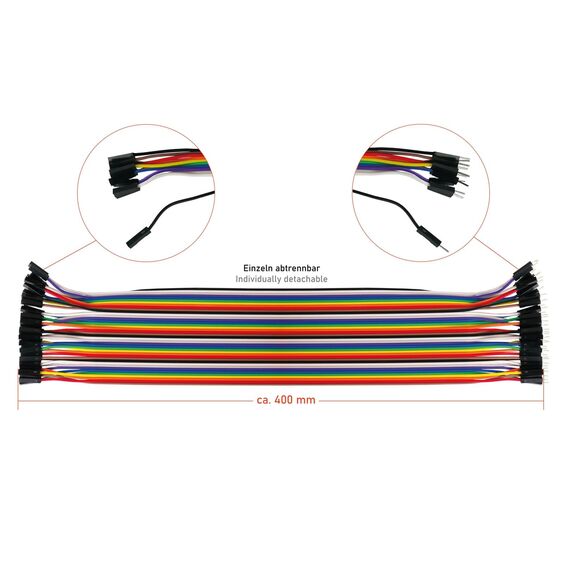 Kabelmeister JW40-040MF-3 / Solid tip / Multicolour / Breadboard