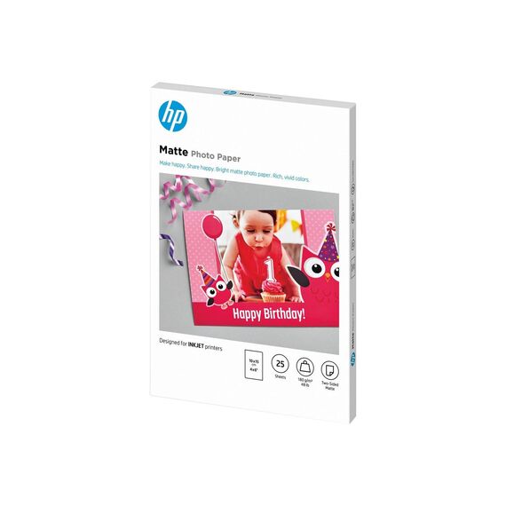 HP Matte 8.8 mil 100 x 150 mm 180 gm² 25 sheet(s) photo 7HF70A