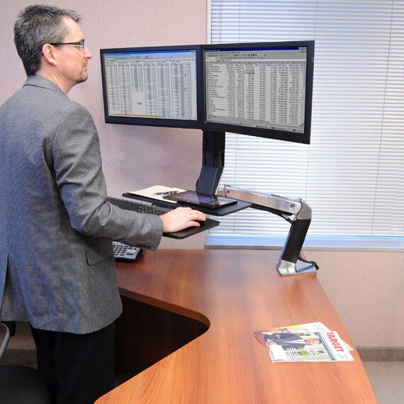 Ergotron WorkFit-A Dual Workstation With Worksurface | 24-316-026