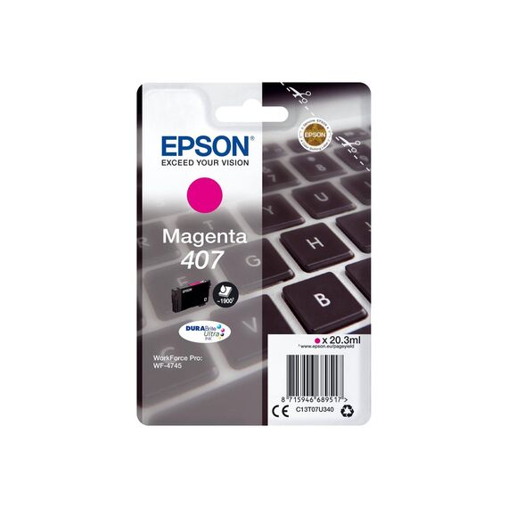 Epson 407 20.3 ml L size magenta original ink C13T07U340