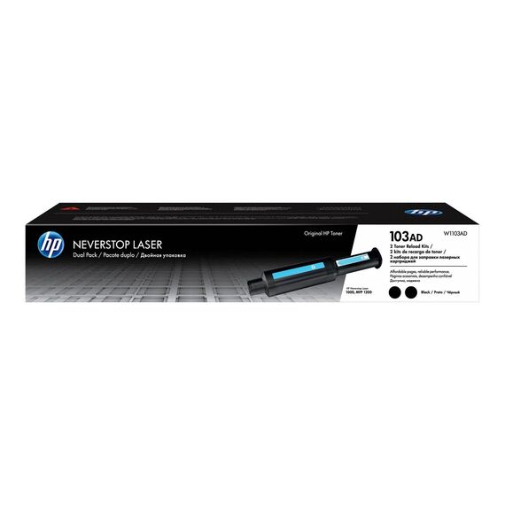 HP 103AD Reload Kit 2pack black toner refill for W1103AD