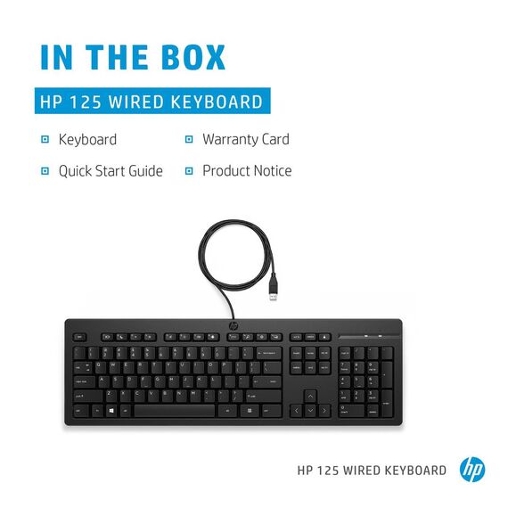 HP 125 - Keyboard - USB - QWERTY - English - for HP | 266C9AA#ABB