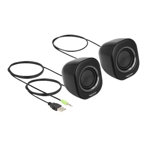 Delock Mini - Speakers - for PC - 2 Watt (Total) - grey,  | 27002