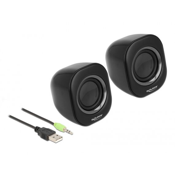 Delock Mini - Speakers - for PC - 2 Watt (Total) - grey,  | 27002