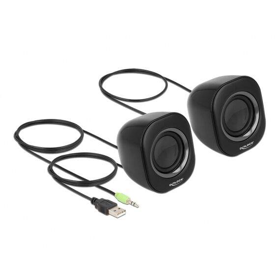 Delock Mini - Speakers - for PC - 2 Watt (Total) - grey,  | 27002