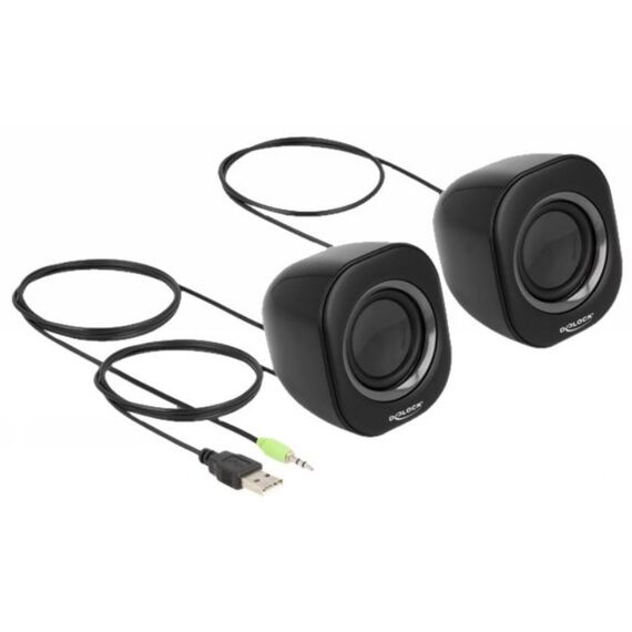 Delock Mini - Speakers - for PC - 2 Watt (Total) - grey,  | 27002