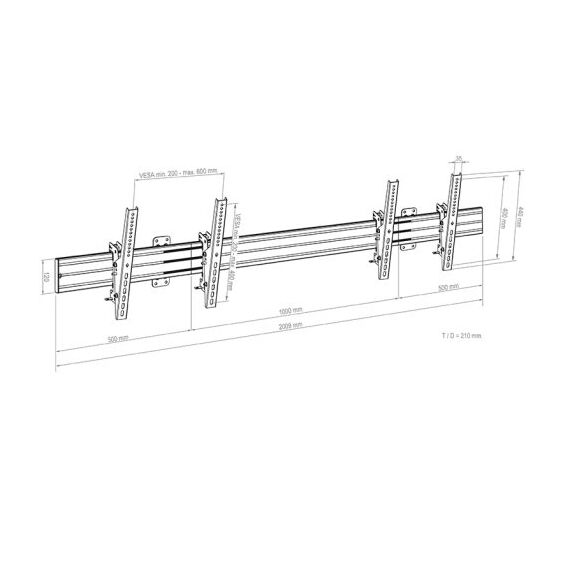 HAGOR comPROnents series W2L - Mounting kit (wall mount) - | 3304