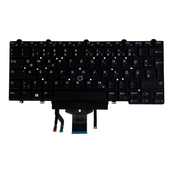 Origin Storage Keyboard backlit German for Dell KBTV6P8