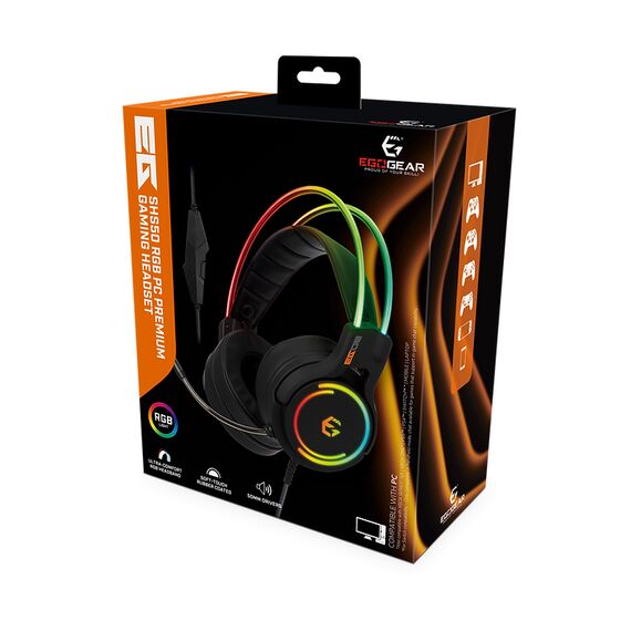 EgoGear SHS50-PC-W-RGB / Headset / Wired / Gaming / 2 m / Black