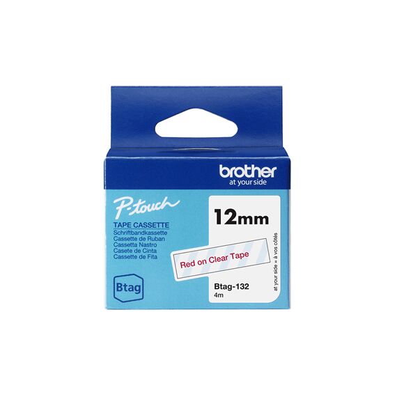 Brother BTAG-132 / Red on transparent / Brother / P-tou | BTAG132