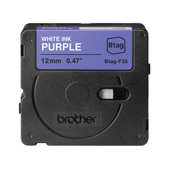 Brother BTAG-F35 / White on purple / Brother / P-touch  | BTAGF35
